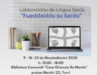 Turri.Si arritzint is iscritzionis po su labborat&oacute;riu "Fueddaiddu su Sardu" chi si fait su 9,16 e 23 de Meselad&agrave;mini 2020