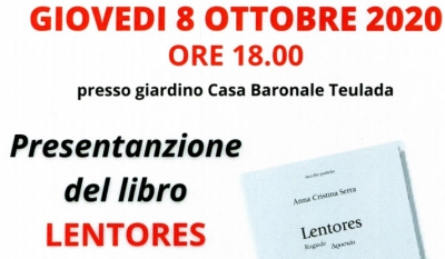 Teulada. Presentada de su l&iacute;bburu &ldquo;Lentores&rdquo; de Anna Cristina Serra. 8 de Meselad&agrave;mini 2020