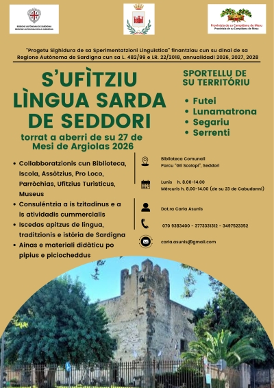 Seddori: Torrat a incumintzai s'atividadi de s'Uf&iacute;tziu de L&iacute;ngua Sarda de su Comunu de Seddori