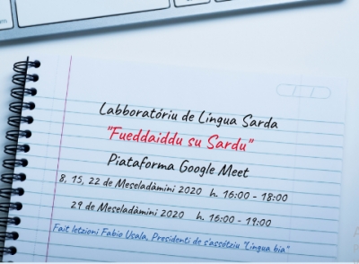 Biddanoa de Forru. Si arritzint is iscritzionis po su labborat&oacute;riu "Fueddaiddu su Sardu" chi si fait su  8,15, 22, 29 de Meselad&agrave;mini 2020 in sa piataforma Google Meet"