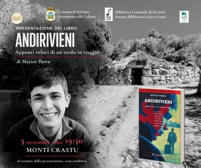 Serrenti: Presentada de su libru "Andirivieni. Appunti veloci di un sardo in viaggio" de Matteo Porru.