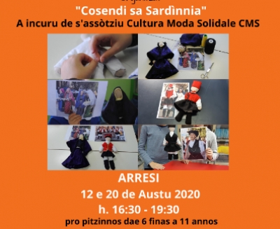 Arresi. &ldquo; Cosendi sa Sard&iacute;nnia&rdquo; labborat&oacute;rius po pipius de is 6 fintzas a is 11 annus. 12 e 20 de Austu 2020