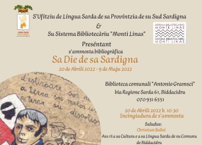Ammosta bibliogr&agrave;fica &ldquo;Sa Die de sa Sardigna&rdquo; 20 de Abrili 2022, Biddacidru, Biblioteca Comunali &ldquo;Antonio Gramsci&rdquo;.
