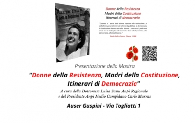 1 de Abrili: initziativa de s'Auser: &ldquo;Donne della Resistenza, Madri della Costituzione, Itinerari di Democrazia&rdquo;