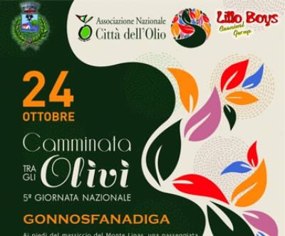 Gonnos: sa de 5 editzionis de "Camminata tra gli Olivi". 24 de Meselad&agrave;mini 2021